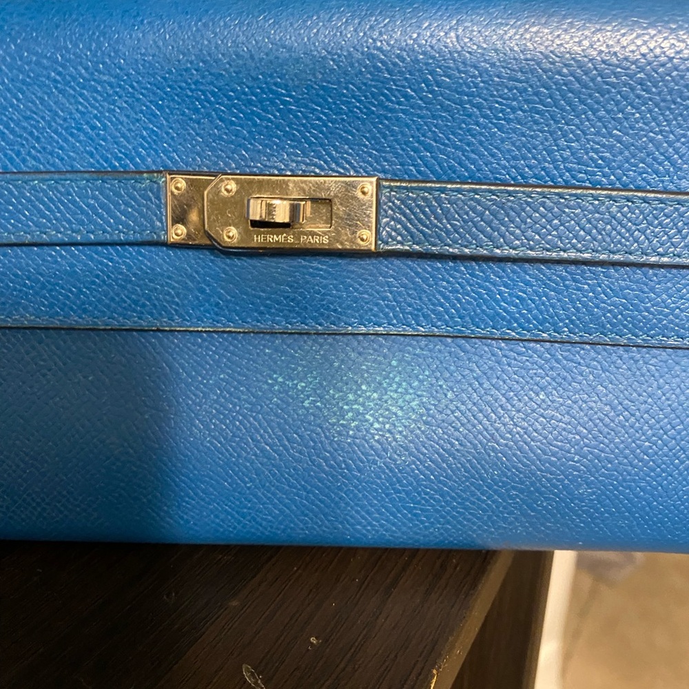 Authentic Hermes Kelly Blue Wallet with COA - Picture 3 of 7